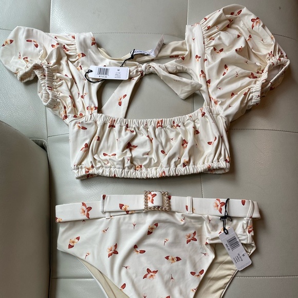 WeWoreWhat Swim Lily Top Flowers and Emily Bottom - Picture 2 of 11